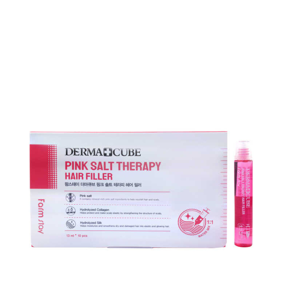 Филлер для волос Farmstay Pink Salt Therapy Hair Filler с розовой гималайской солью, 13 мл