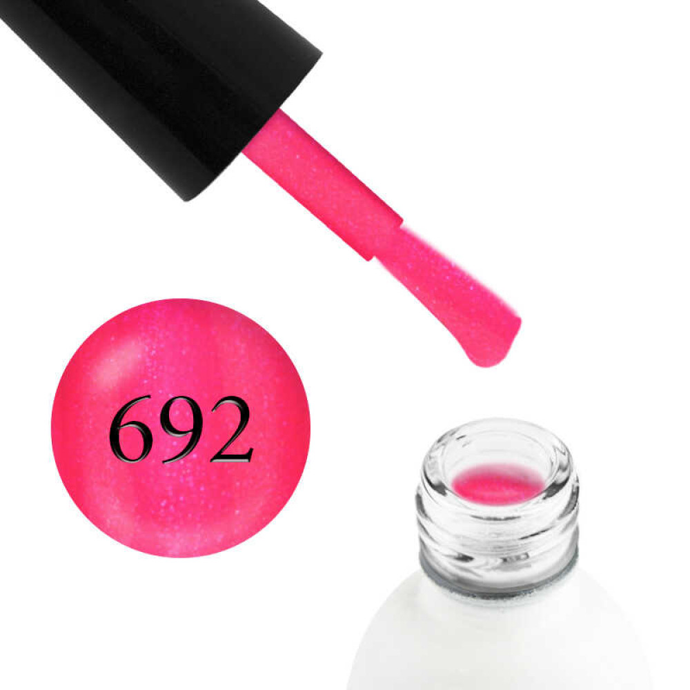 Гель-лак Koto 692 яркий розовый с шиммерами и перламутром, 5 мл