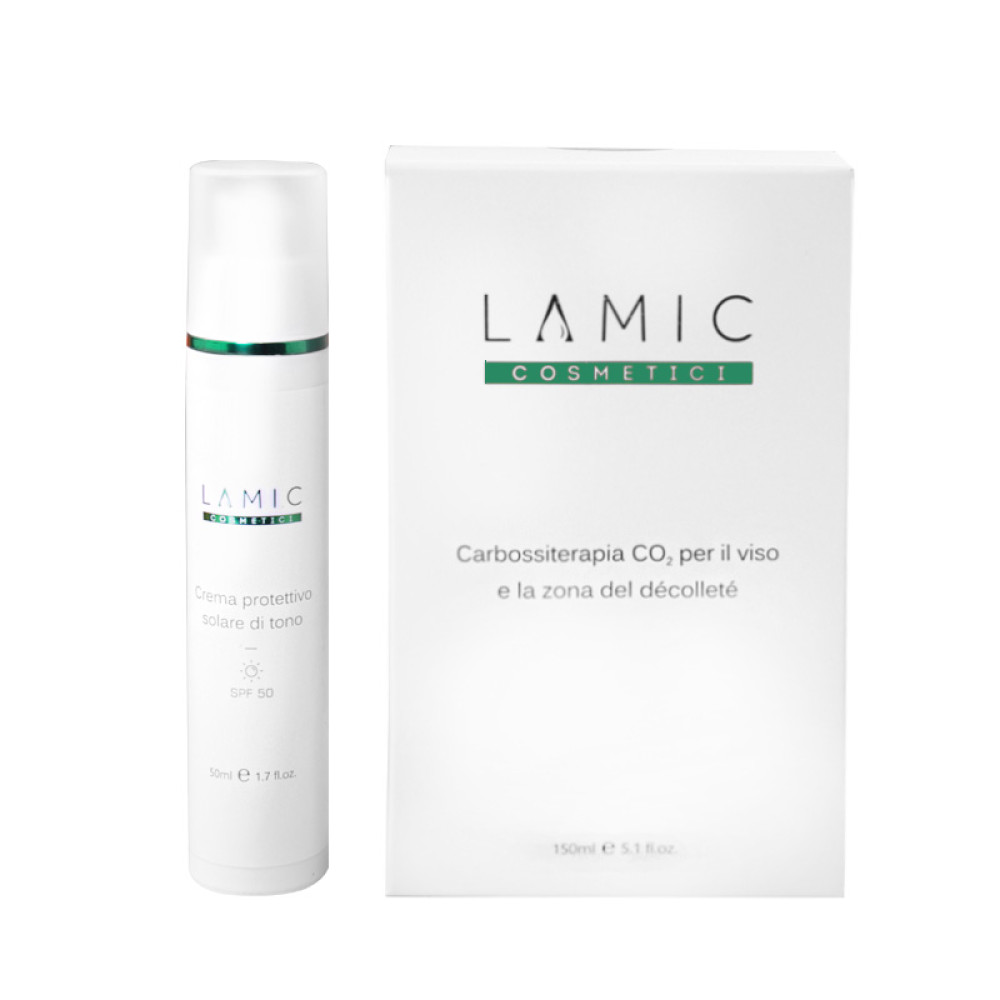 Акція! Купуй Карбоксітерапію Lamic Cosmetici CO2, 150 мл + отримуй сонцезахисний тональний крем Lamic SPF50, 50 мл у подарунок
