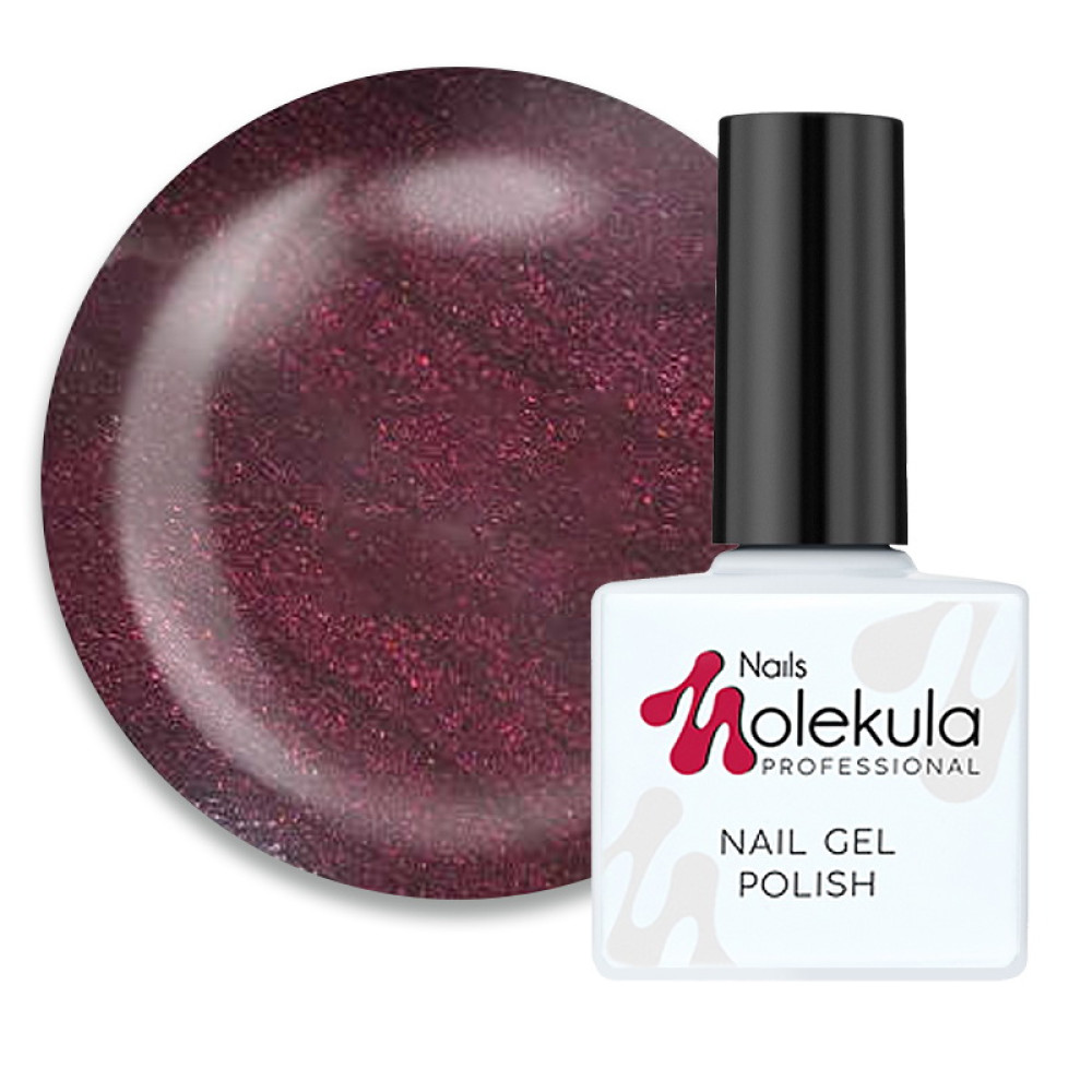 Гель-лак Nails Molekula 076 вишневый перламутр. 11 мл