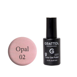 Гель-лак Grattol Opal 02 светло-розовый с опаловыми шиммерами, 9 мл