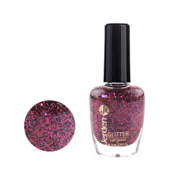 Лак для ногтей Jerden Glitter 619. рожеві. бронзові. бірюзові блискітки на прозорій основі. 16 мл