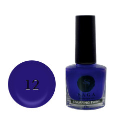 Лак-краска для стемпинга Saga Professional Stamping Paint 12 синий. 8 мл