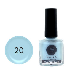 Лак-краска для стемпинга Saga Professional Stamping Paint 20 голубой. 8 мл