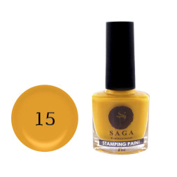Лак-краска для стемпинга Saga Professional Stamping Paint 15 тыквенно-желтый. 8 мл