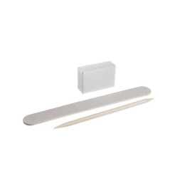 Набор для ногтей одноразовый Kodi Professional 01 пилка 120/120, баф, апельсиновая палочка, белый