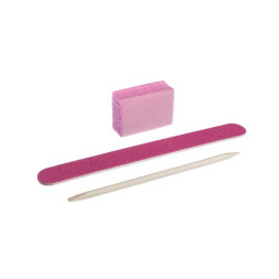 Набір для нігтів одноразовий Kodi Professional 03 пилка 120/120. баф. апельсинова паличка. рожевий