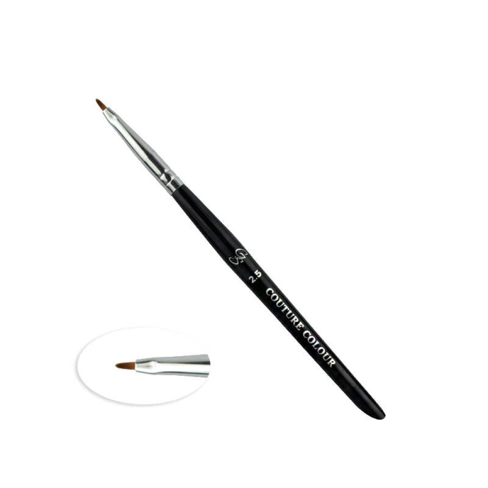 Кисть для дизайна Couture Colour & GS Nail Art Brush 2.5, овальная, искусственный ворс 5 мм