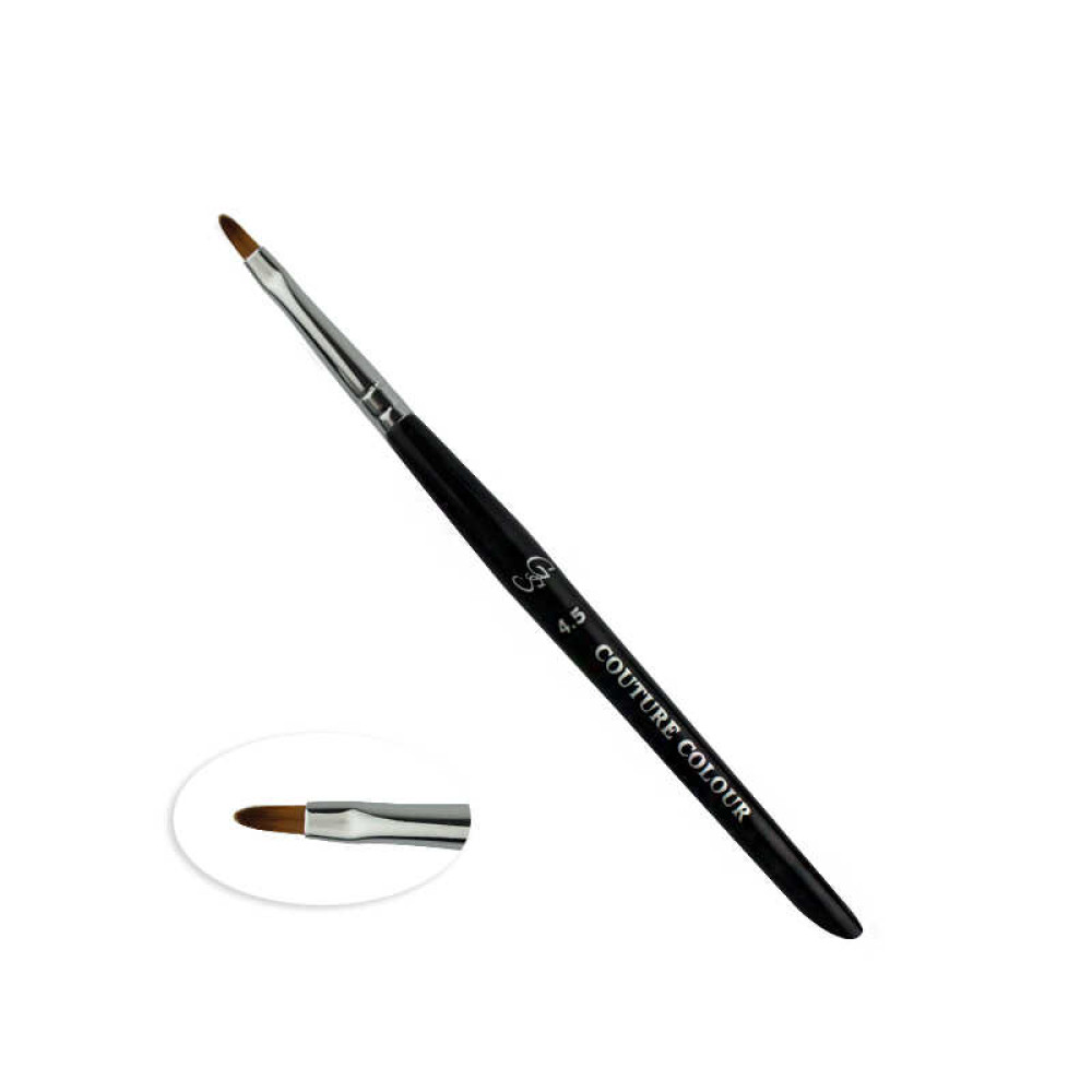Пензлик для дизайну Couture Colour & GS Nail Art Brush 4.5. овальний. штучний ворс 9 мм