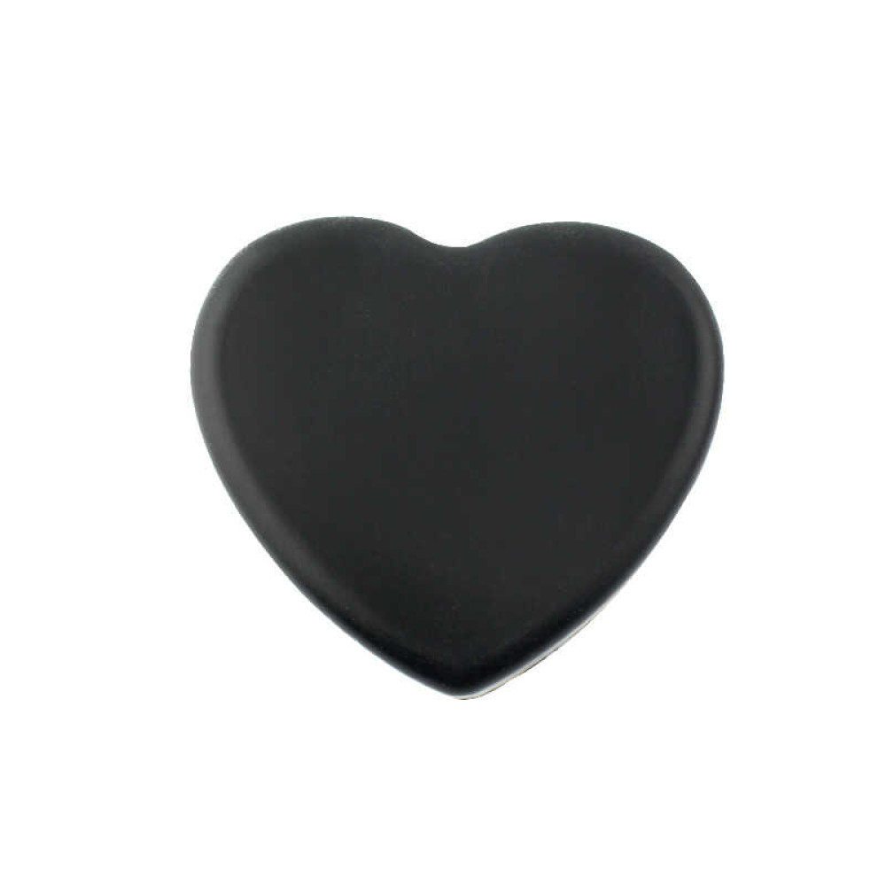 Силіконова подушка-серце для очистки пензлів, 7х7 см, колір чорний