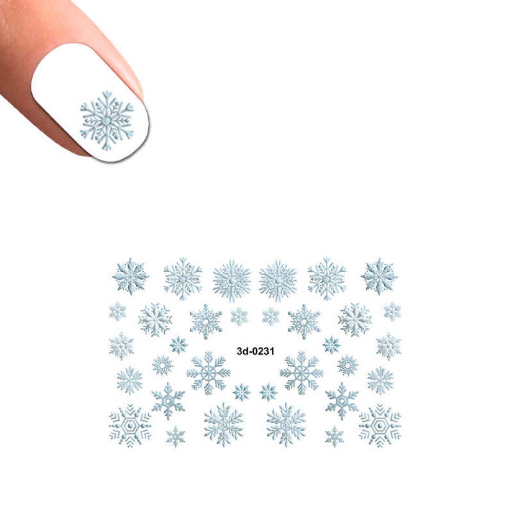 Слайдер-дизайн 3D 0231 Сніжинки. колір білий