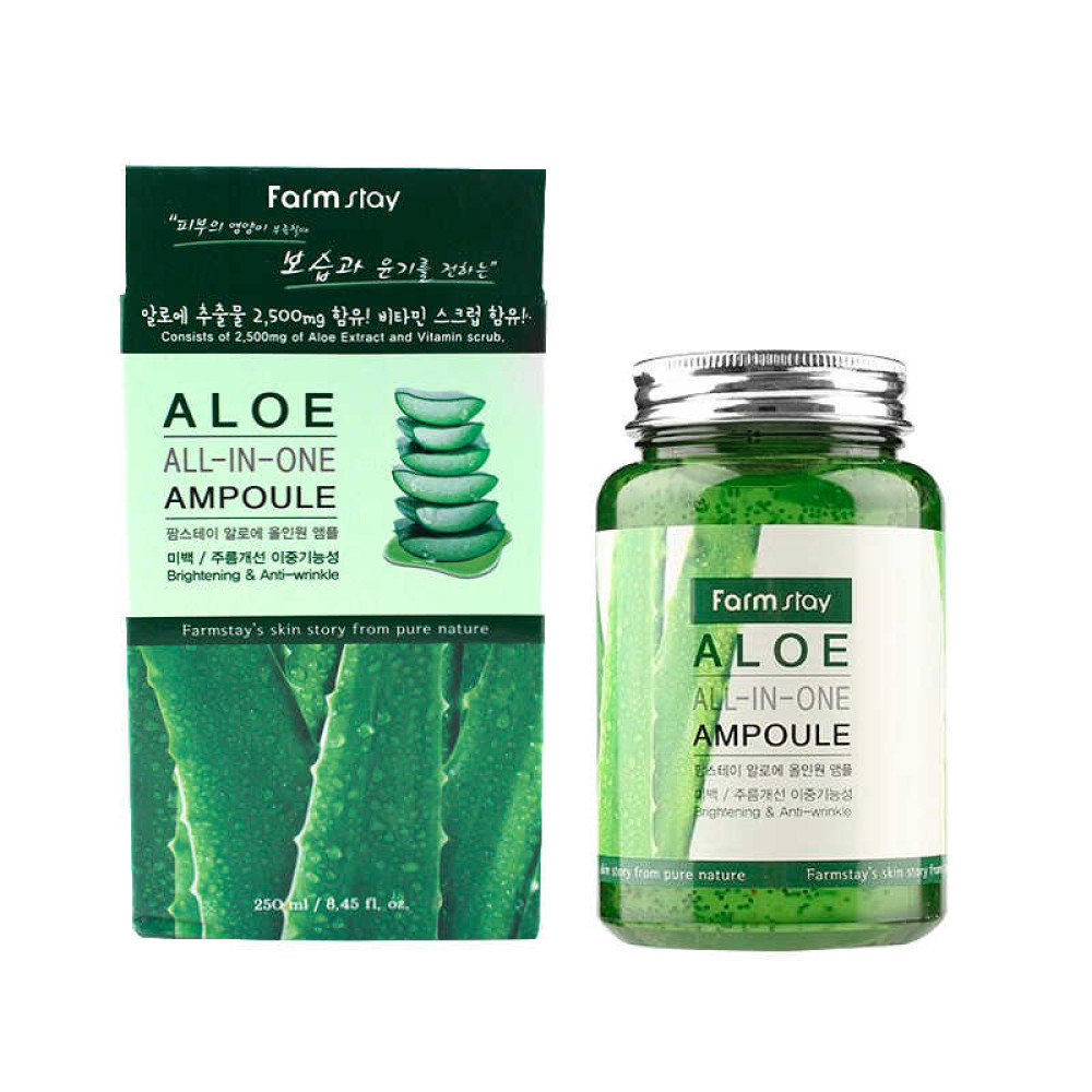 Сыворотка ампульная для лица Farmstay Aloe All-in-One Ampoule с экстрактом алоэ, 250 мл