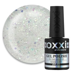 Гель-лак Oxxi Professional Rumba 002 зелено-розово-бирюзовый микс слюды на прозрачной основе 10 мл