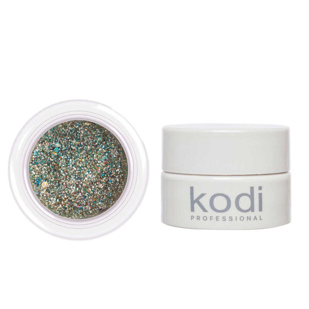 Гель Kodi Professional Funny Gel 03 серебро с цветным желто-розово-голубым мерцающим миксом, 4 мл