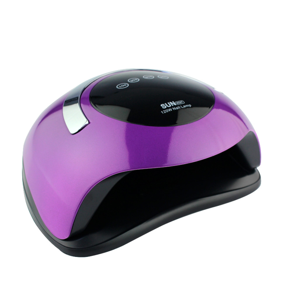УФ LED лампа світлодіодна Sun BQ5T 120 Вт, з ручкою, таймер 10, 30, 60 і 99 сек, колір фіолетовий