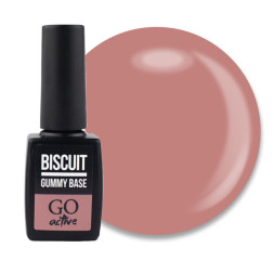 База камуфлююча каучукова для гелю і гель-лаку GO Active Gummy Base Coat 06 Biscuit. 10 мл