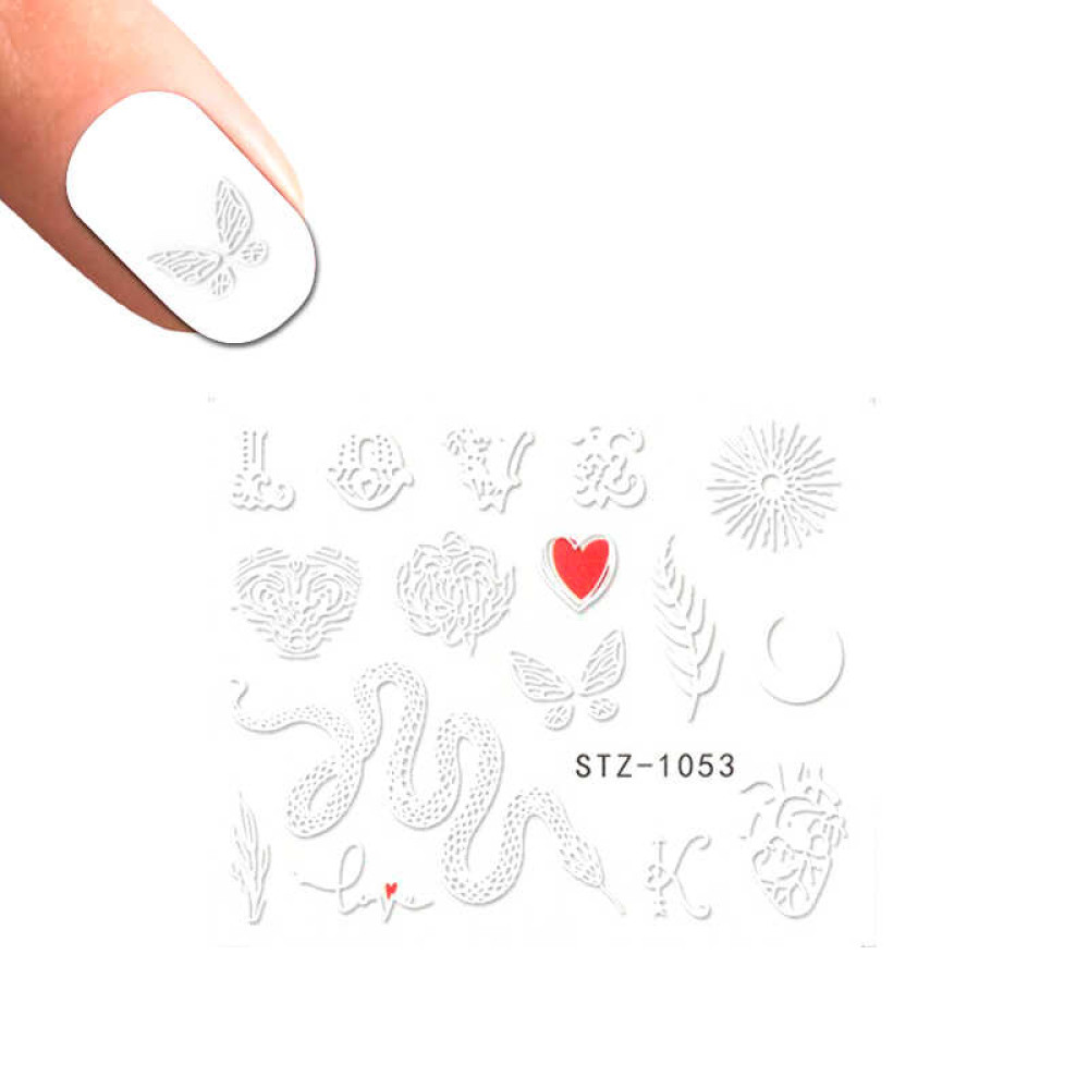 Слайдер-дизайн STZ 1053 Змії. серця. написи. колір білий