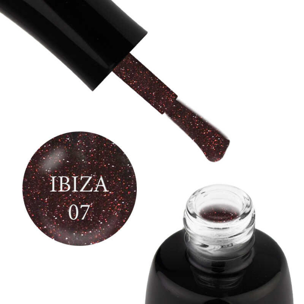 Гель-лак LUXTON Ibiza 007 светоотражающий сливовый с блестками и шиммерами, 10 мл