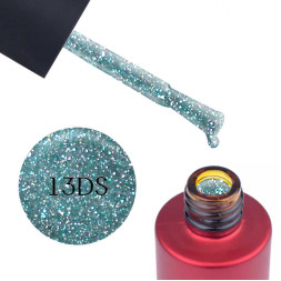 Гель-лак Kodi Professional Diamond Sky DS 013 прозора основа з блакитними і сріблястими мерехтливими частинками. 7 мл