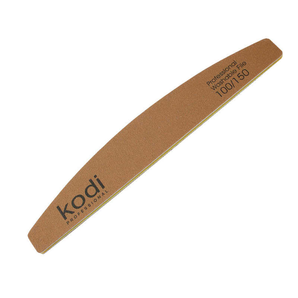 Пилка для ногтей Kodi Professional 100/150 полумесяц 2. цвет золотистый