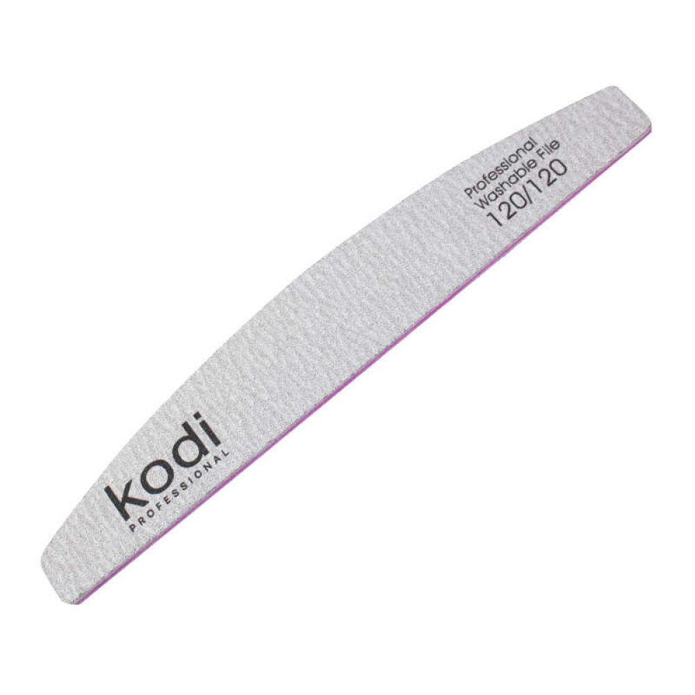 Пилка для ногтей Kodi Professional 120/120 полумесяц 90. цвет серый