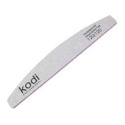 Пилка для ногтей Kodi Professional 120/120 полумесяц 90. цвет серый