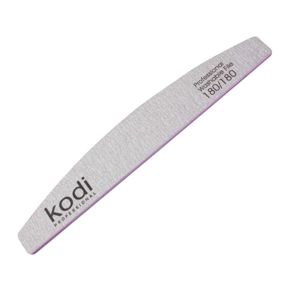 Пилка для ногтей Kodi Professional 180/180 полумесяц 92. цвет серый