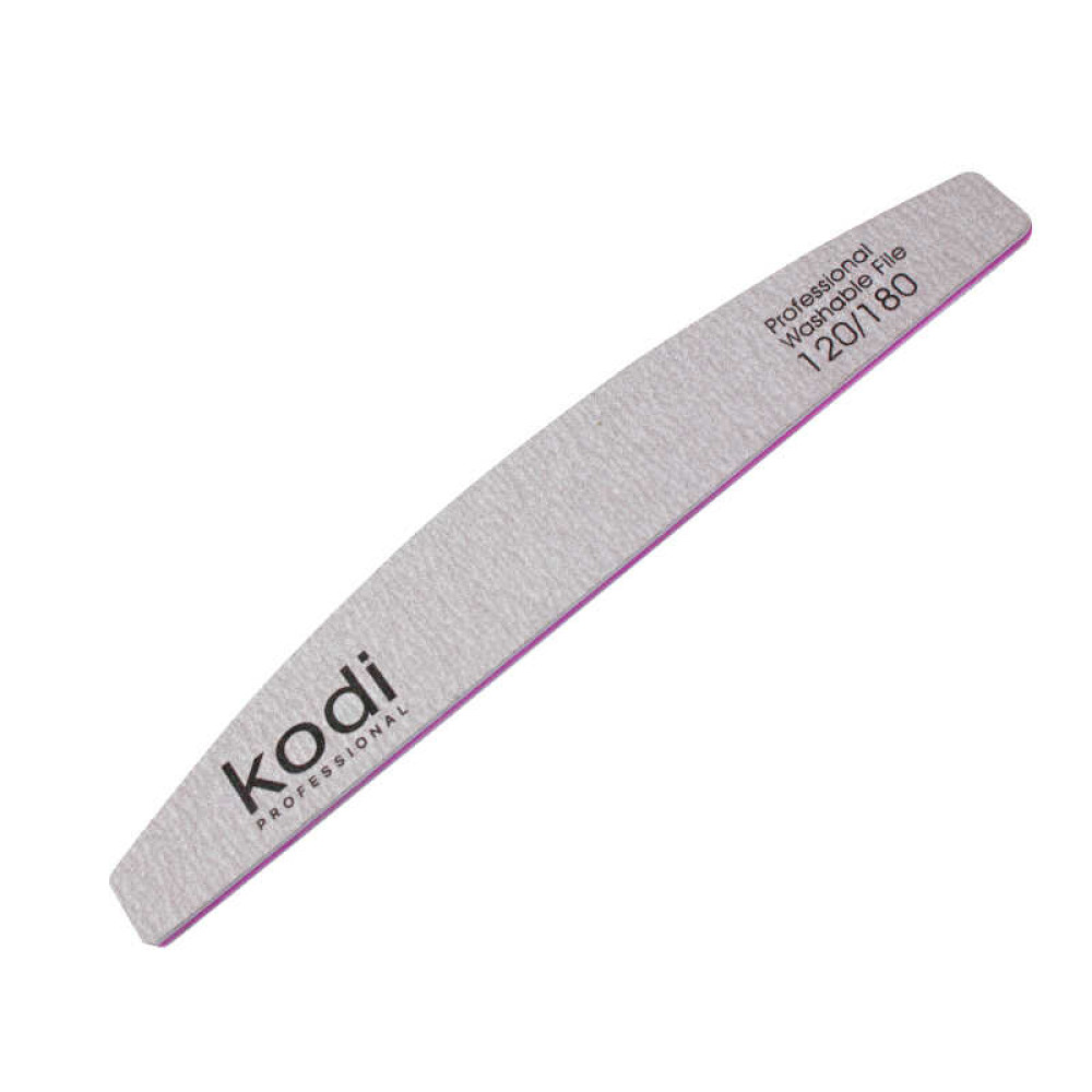 Пилка для ногтей Kodi Professional 120/180 полумесяц 97. цвет серый