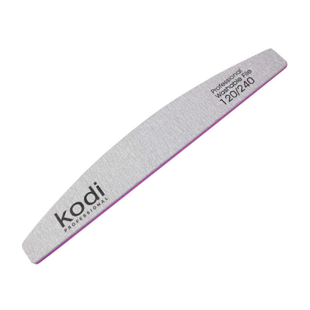 Пилка для ногтей Kodi Professional 120/240 полумесяц 98. цвет серый