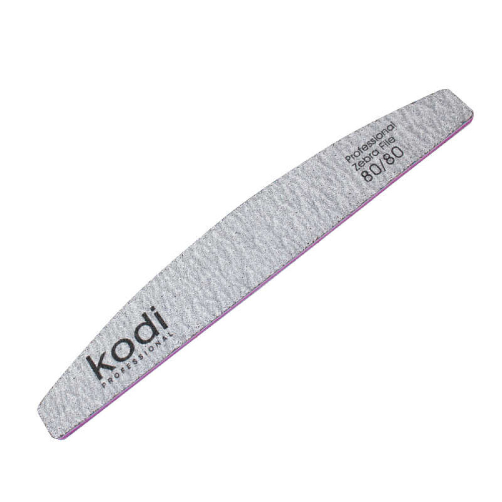 Пилка для нігтів Kodi Professional 80/80 півмісяць 121. колір світло-сірий