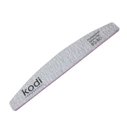 Пилка для нігтів Kodi Professional 80/80 півмісяць 121. колір світло-сірий