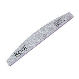Пилка для нігтів Kodi Professional 120/120 півмісяць 123. колір світло-сірий