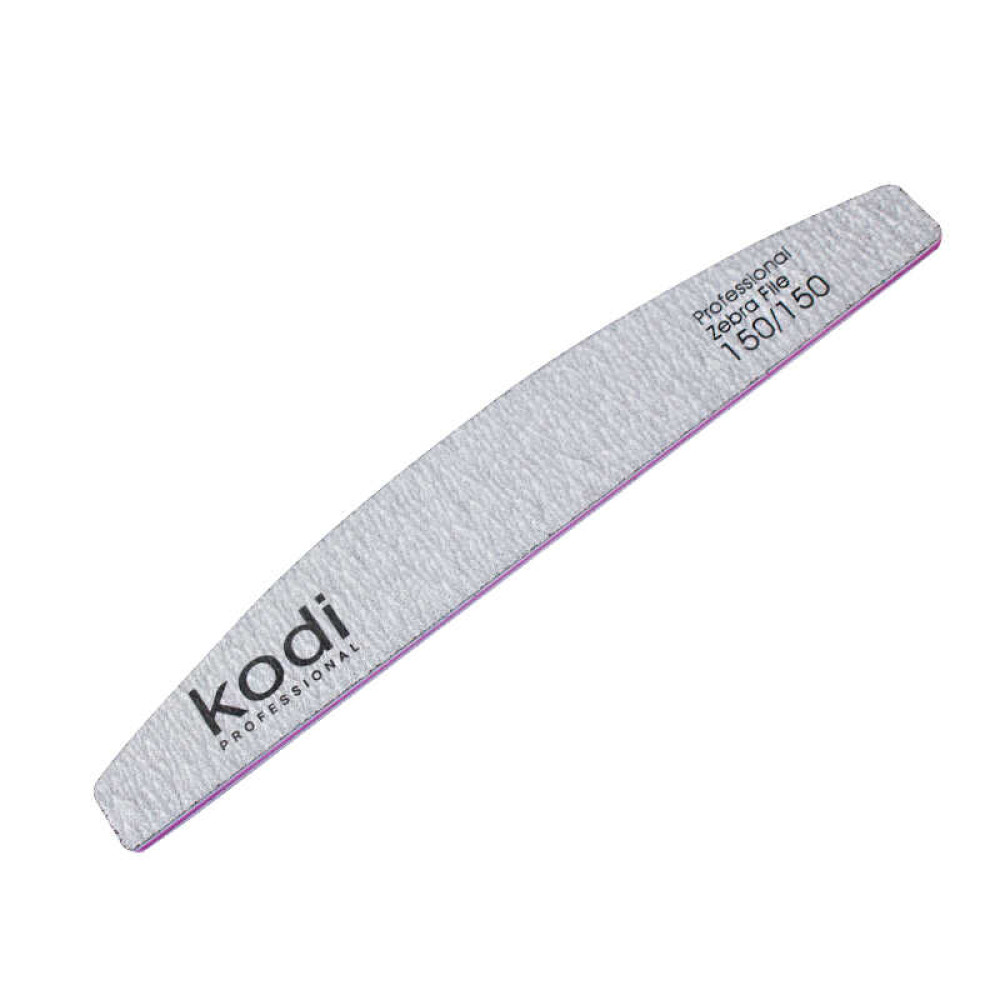 Пилка для нігтів Kodi Professional 150/150 півмісяць 124. колір світло-сірий