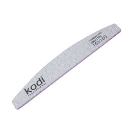 Пилка для нігтів Kodi Professional 150/150 півмісяць 124. колір світло-сірий