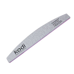 Пилка для ногтей Kodi Professional 180/220 полумесяц 128, цвет светло-серый