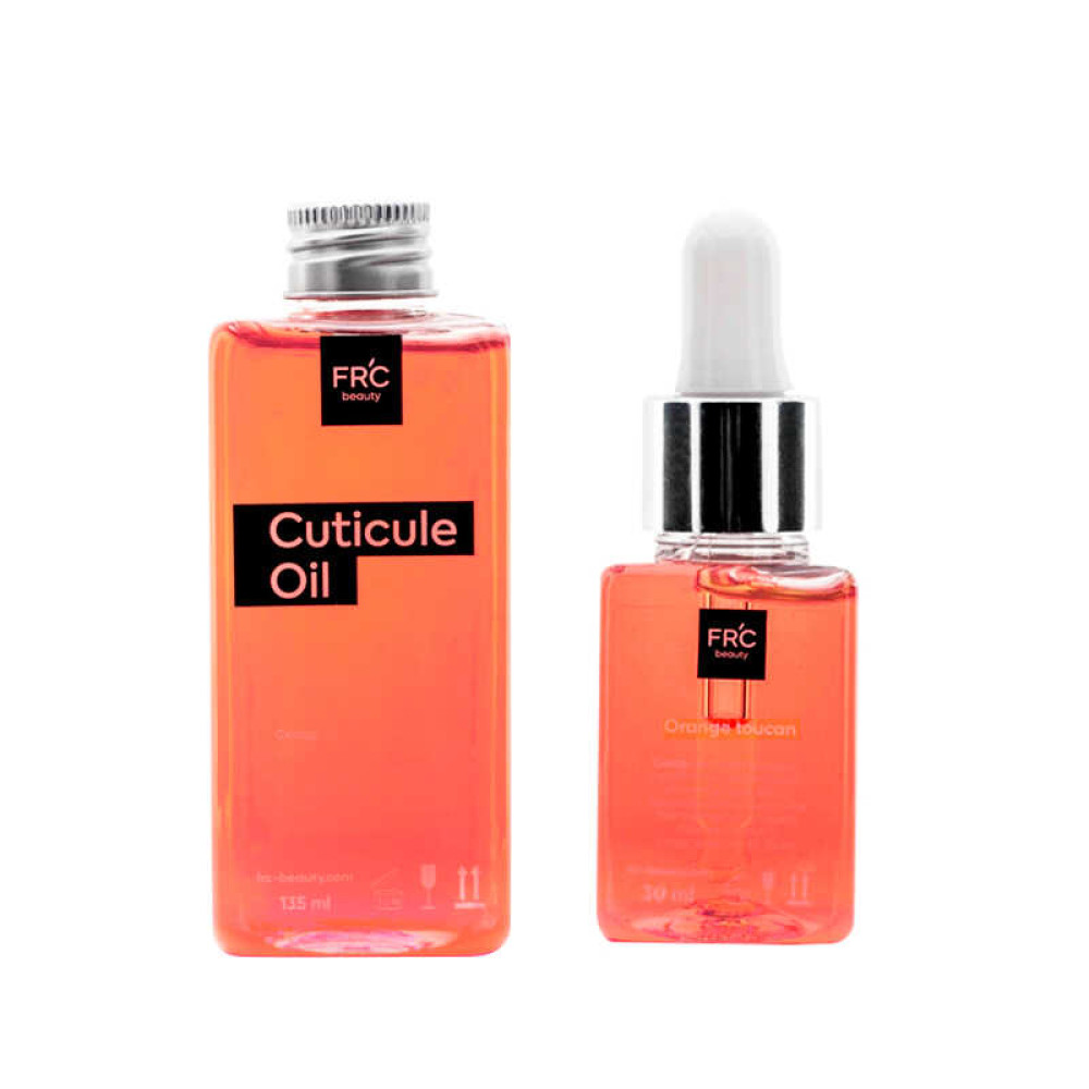 Набор масел для кутикулы FRC Beauty Cuticle Oil Orange Toucan, цвет оранжевый, 135 мл и 30 мл