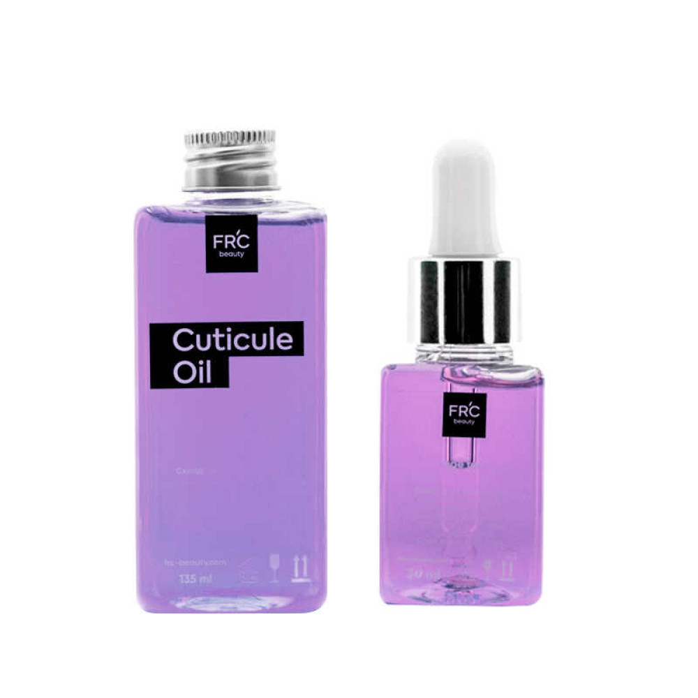 Набор масел для кутикулы FRC Beauty Cuticle Oil Purple Kolibri, цвет фиолетовый, 135 мл и 30 мл