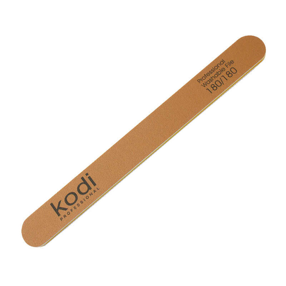 Пилка для нігтів Kodi Professional 180/180 пряма, колір золотистий