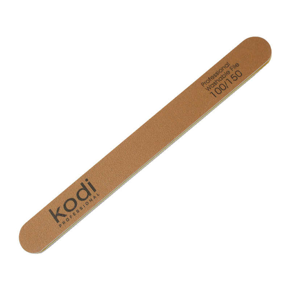 Пилка для нігтів Kodi Professional 100/150 пряма, колір золотистий