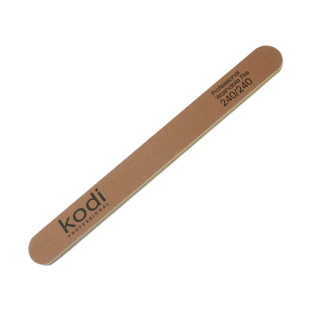 Пилка для ногтей Kodi Professional 240/240 прямая 7. цвет золотистый