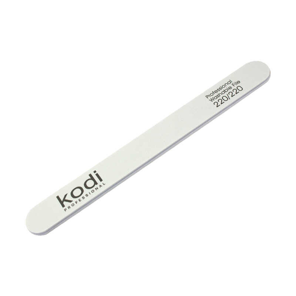 Пилка для нігтів Kodi Professional 220/220 пряма, колір білий