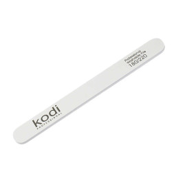 Пилка для ногтей Kodi Professional 180/220 прямая 23. цвет белый