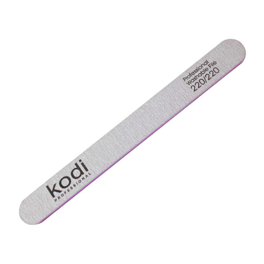 Пилка для нігтів Kodi Professional 220/220 пряма 104. колір сірий