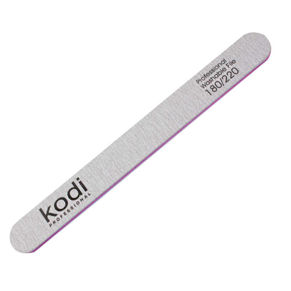 Пилка для ногтей Kodi Professional 180/220 прямая 106. цвет серый