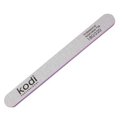 Пилка для нігтів Kodi Professional 180/220 пряма 106. колір сірий