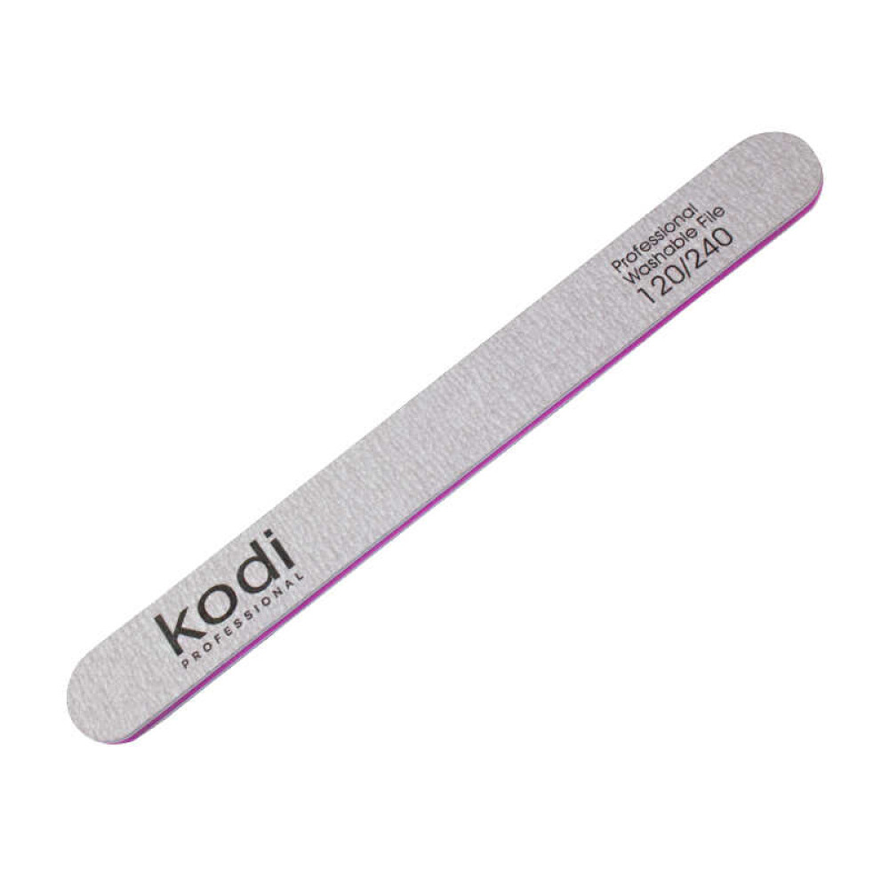 Пилка для нігтів Kodi Professional 120/240 пряма, колір сірий
