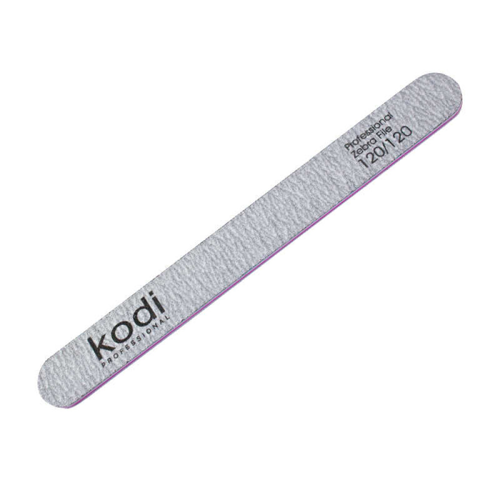 Пилка для ногтей Kodi Professional 120/120 прямая, цвет светло-серый