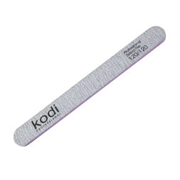 Пилка для нігтів Kodi Professional 120/120 пряма, колір світло-сірий