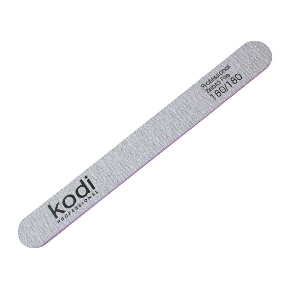 Пилка для нігтів Kodi Professional 180/180 пряма 136. колір світло-сірий