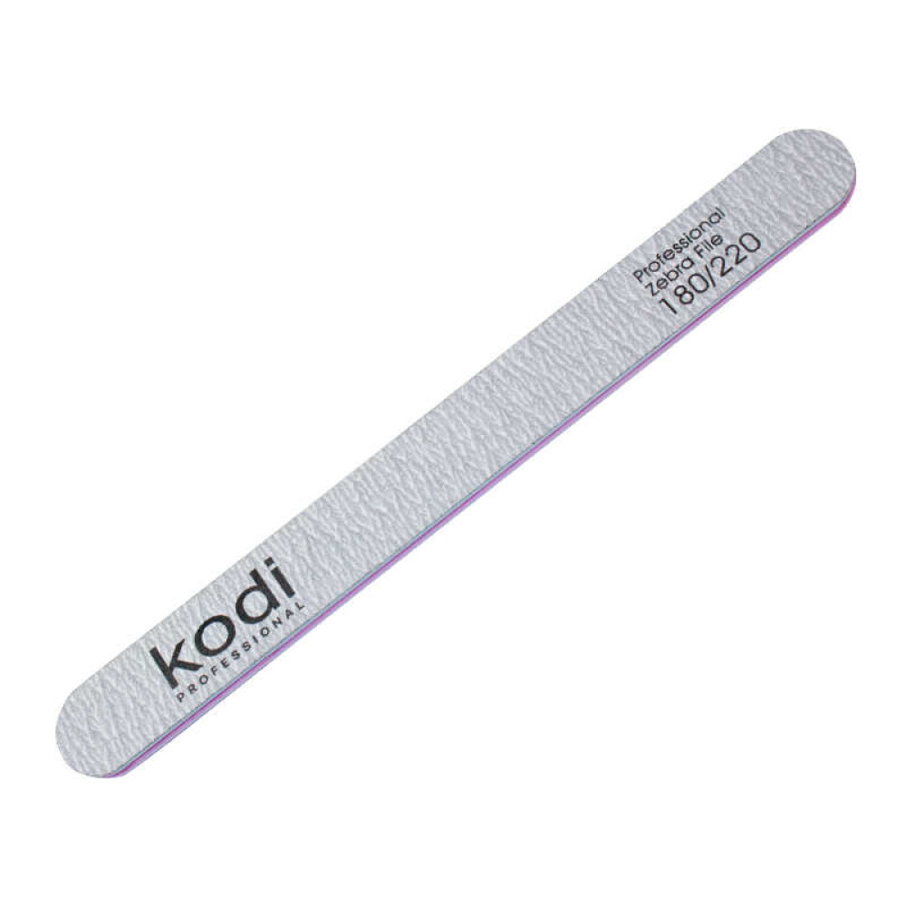 Пилка для нігтів Kodi Professional 180/220 пряма 139. колір світло-сірий